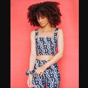 Dazey LA Waterfall Woman Active Square Neck Swim Stretch Active Tank Top S